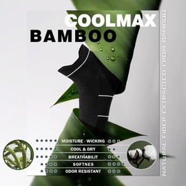 BRISIRA Bamboo Viscose Compression High Ankle Socks Men Women Cushioned Anti Blister HIking Golf Arch Support Running Socks