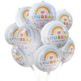 Pack of 10 Foil Balloons Decoration, Hurra School Child Balloons Decoration for Girls and Boys