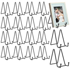 18 pcs 4.5in Plate Stands for Display,Metal Plate Holders Display Stands Can Be Used for Picture Stand,Book Stands for Display,Plate Display Stands,Easel,Photo Frame Stands,Plaque Stands,Desktop Stand