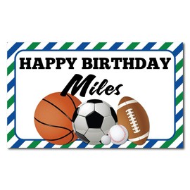 VictoryStore Sports Party Supplies: Sports Banner - Custom Name Vinyl Banner (4x8 Feet)