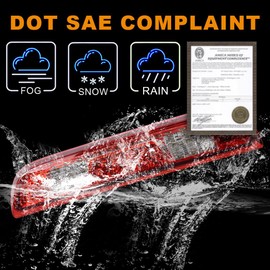 G-PLUS LED Third Brake Light, Compatible with Chevy Silverado/GMC Sierra 1500/2500HD/3500 2014-2018 Rear 3RD Cargo Led Tail Lamps (Red Clear Lens Chrome Housing) Tercera Luz De Freno