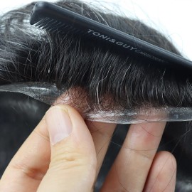 Men for Toupee Human Hair System Thin Skin Base Natural Invisible Hairline Hairpiece Replacement for Men Wigcolor: Col#1820, stretched length: 6inches, toupee size: 8X10