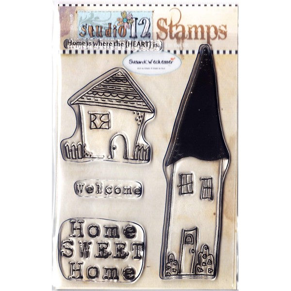 Polkadoodles A6 Sweet Home Clear Polymer Stamp, Transparent