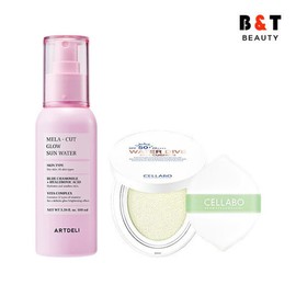 Artdeli Melacut Glow Sunwater 100ml + Cellabo Sun Cushion Season 2 23g / 아트델리 멜라컷 글로우 선워터 100ml + 셀라보 선쿠션 시즌2 23g