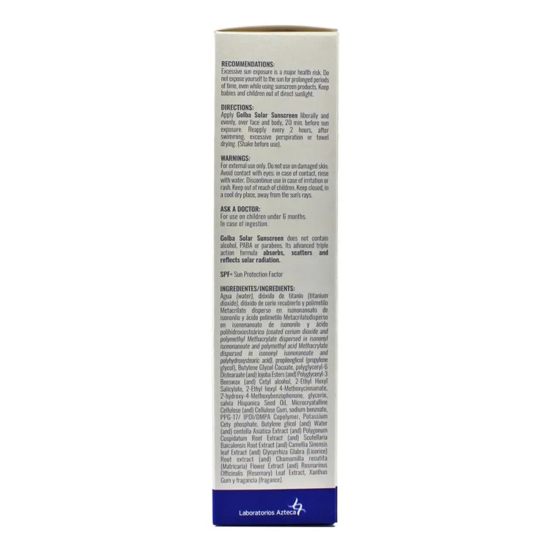 Protector Solar Golba Solar 50 Fps 120 Ml