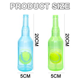 CMANLNYK 2 Pcs Squeaky Ball in A Bottle Dog Toys - Indoor and Outdoor Dog Chew Toy, Pet Product Bottle Shape Interactive for Boredom Small Medium Dogs (Green, Blue)