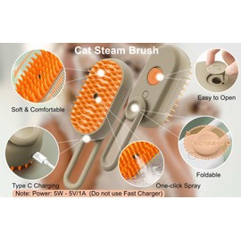 2024 Multifunctional Pet Brush for Detangling and Hair Removal - 3-in-1 Grooming Comb with Massage Function for Cats and Dogs (Khaki)