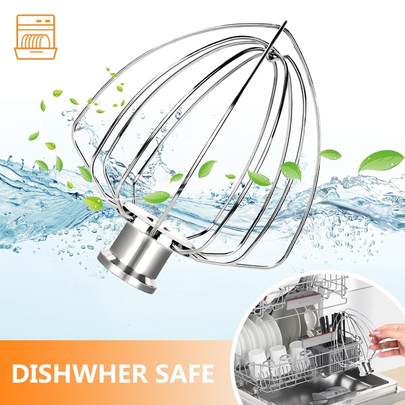 6 Draht Schlagobersaufsatz, Kompatibel mit Kitchen Aid 4.5-5 QT/ 6-8