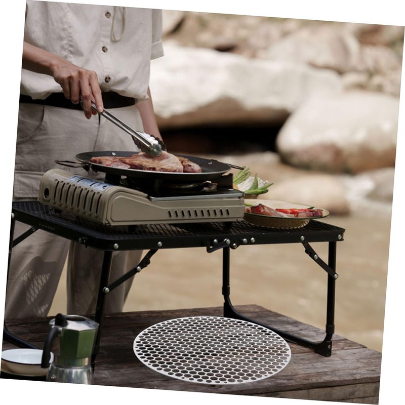 Gatuida Round Stainless Steel Grill Mesh Multi Function Barbecue Accessory