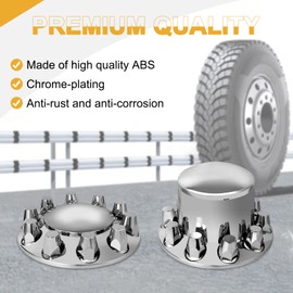 HQALTY 33mm Axle Cover Chrome Dome Combo Kit Thread-On Lug Nut Covers with 2 Front and 4 Rear Axle Wheel Covers Removable Hub Caps for Semi Truck (Installation Tool Included)
