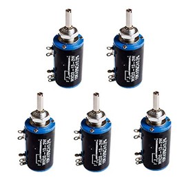 Hailege Set of 5 WXD3-13-2W 10K Ohm Multi-Turn Wired Potentiometer 10K Ohm
