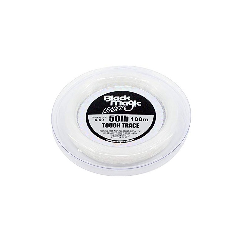 Black Magic Men's Tough Trace Leader-50lb, White, One Size
