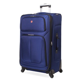 SwissGear Sion Softside Expandable Luggage, Blue, Checked-Large 29-Inch