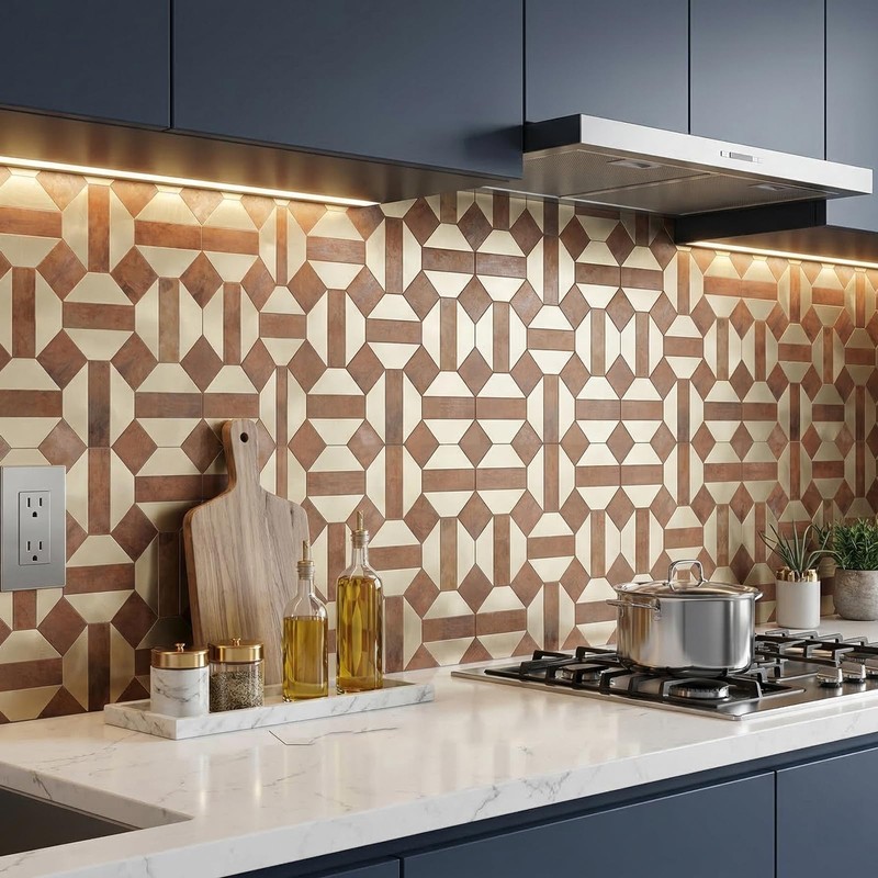 OYASIMI 10-Sheets Peel and Stick Backsplash Tiles, PVC Mixed Metallic
