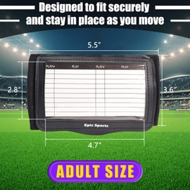 Football Play Wristbands Quarterback Gear Wrist Band Playbook Softball Wristbands for Signs for Soccer, Baseball Catchers Wristband with QB Play Card Training Equipment Adult