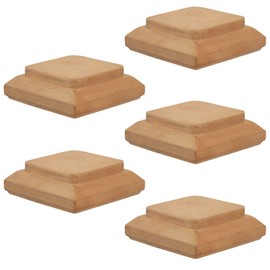 4x4 Traditional Flat Wood Post Caps (5-Pack) - One-Piece Miterless - Fence & Deck Protection (5, 3-1/2")