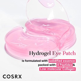 COSRX Pink Peptides Collagen Hydrogel Eye Patch for Puffy Eyes and Dark Circles, Under Eye Mask, 60 Under Eye Patches, Korean Skin Care