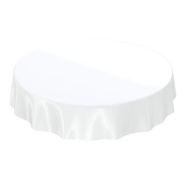 Oilcloth Tablecloth Oilcloth Washable Tablecloth Plain Gloss Plain White Cut Edge Round 100 cm