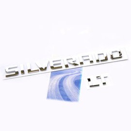 Yoaoo 2pack OEM Nameplate with LT Emblem 3D Badge Replacement for Silverado 1500 2500Hd 3500Hd Series 1999-2018 Gloss Chrome