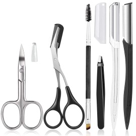 HiMo 6-in-1 Eyebrow Trimmer Kit for Women – Scissors, Razor, Tweezer, Brush & Shaping