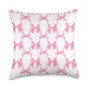 Coquette Aesthetic Pink Gingham Bow Grandmillennial Girly Throw Pillow