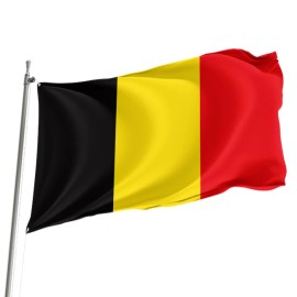 Belgium Flag Ready-to-ship with . 3 Feet by 5 Feet. 100% Polyester Eco-friendly Flag.Color: Rose Madder, Size: 3x5ft