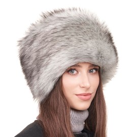 Futrzane Classic Cossack Hat – Fur Hat Women's Winter – Fur Russian Hat, Silver Classic