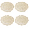kilofly Crochet Cotton Lace Placemats Doilies 4pc, Oval, Beige, 12