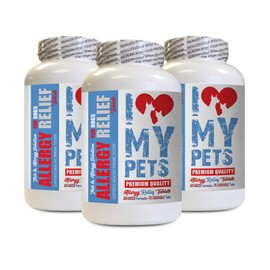 I LOVE MY PETS Dog Immune Supplements - Dog Allergy Relief - Itch Relief - Premium Quality - Dog Licorice - 3 Bottles (225 Treats)