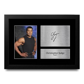 HWC Trading FR A4 Christopher Judge Stargate SG-1 Gifts Printed Signed Autograph Picture for TV Show Fans - A4 Framed
