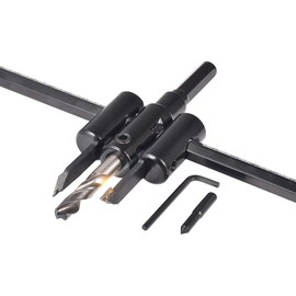 KATUR 30mm to 300mm Adjustable Circle Hole Cutter Saw Kit, Wood Drywall Drill Bit Saw Round Cutting, Woodworking Twist Hole DIY Tools (30-300mm)