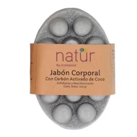 Jabón Carbón Activado Exfoliante Y Desintoxicante Natur                                                                                               