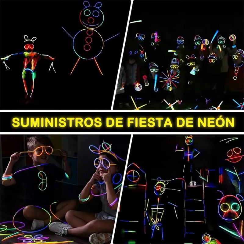 Pulseras TOYGAGADE Fluorescent Multicolor 500 Pack Luminosas 12h Fiesta