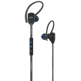 JAM Transit Micro Sport Buds Mini Wireless Bluetooth Earbuds, 10 Hour Playtime, Perfect for Running, Gym, Workout, Hands Free Calling Controls with Mic, Waterproof, Reflective Cord, HX-EP510BL Blue