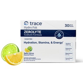 Trace Minerals- ZeroLyte (Citrus Salado)  Mezcla de bebida en polvo de electrolitos sin azúcar  Hidratación, inmunidad y energía S
