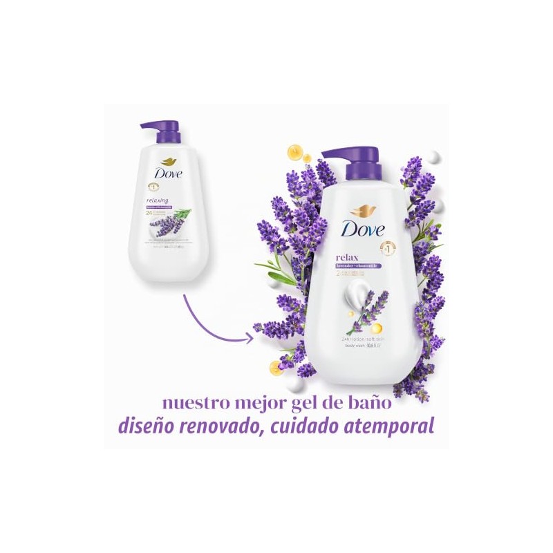 Dove Gel de Ba?o con Bomba Relax Aceite de Lavanda
