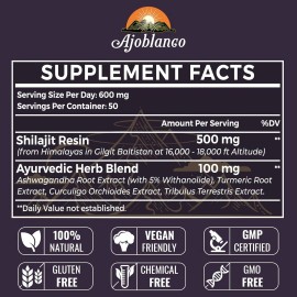 Ajoblanco 600mg Shilajit Pure Himalayan Organic Shilajit Resin - Himalayan Shila