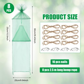 Qualirey 8 Pack Spotted Lanternfly Traps Lantern Fly Killer Mesh Tree Trap with Jute Rope and Nails Effective Way to Catch Lantern Flies and Nymphs (Green)