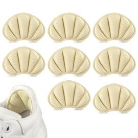 Femeng 8 Pcs Back of Heel Cushion Inserts, Soft Heel Pads for Shoes, Adhesive Heel Guards Liners for Loose Shoes Too Big Boots, Heel Grips Inserts for Women Men Improve Shoe Fit
