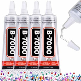 B-7000 Craft Glue for Jewelry Making - 15ml/0.5oz (4 Pack) - Multi-Function B-7000 Super Adhesive Glues Liquid Fusion Glue for Rhinestones Crafts, Clothes Shoes, Fabric, Jewelry Making, Cell Phones