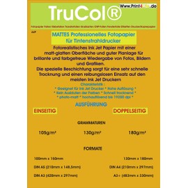 50 sheets A3 Matte Photo Paper 180g /m² paper coated on both sides. Premium Inkjet matte coated photo paper for high-quality double-sided printouts.