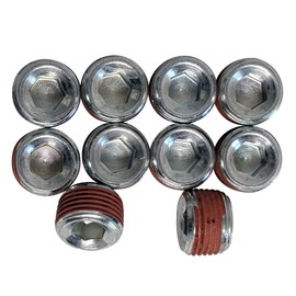 1/8" NPT Pipe Plug, Vibra-Seal Coating, Pack of 10 | 1/8" X .300” NPT Threaded | Leak-Proof Seal | Durable Performance