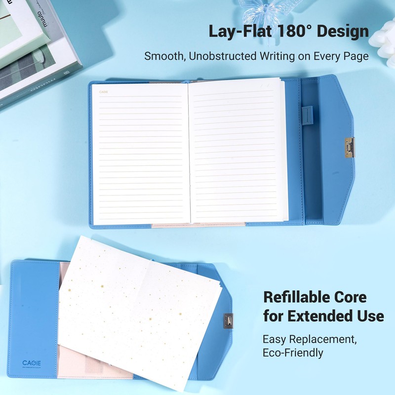 CAGIE Diary with Lock for Women, Full Wrap-around Privacy Journal