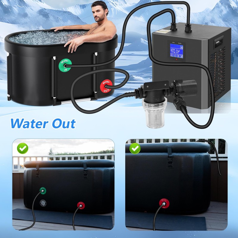 phabcf Ice Bath Water Chiller Pump Ice Bath Accessories Kit，