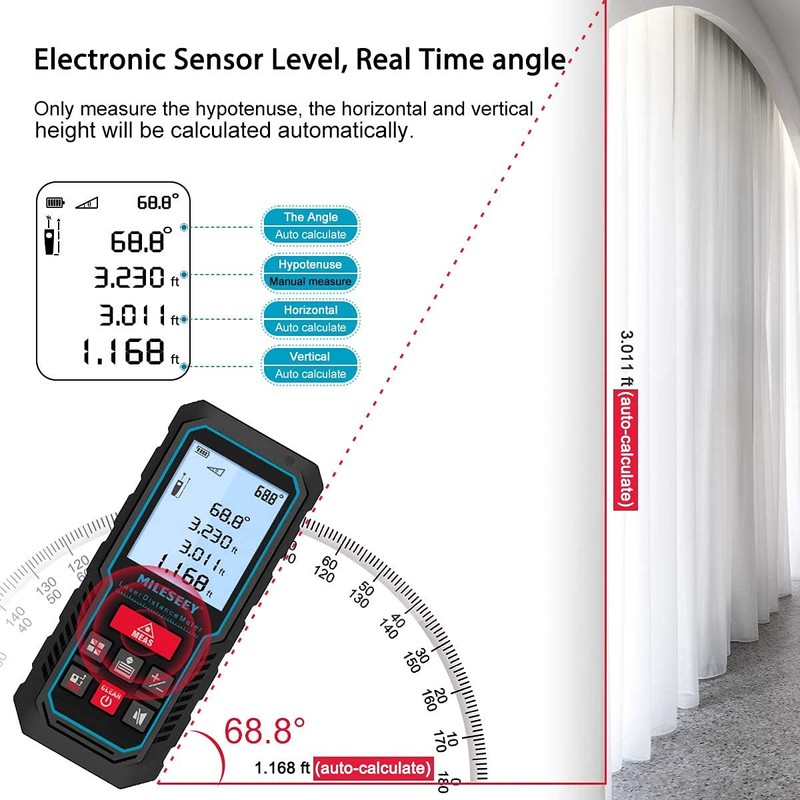 Laser Measure Device, MiLESEEY 229ft Digital Laser Tape Measure with
