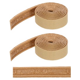 HARFINGTON 2pcs 3D Wall Edging Self-Adhesive 90"x1.57" Flexible Peel and Stick Molding Trim for Wall Mirror Door Wardrobe Gap Sealing Frame Lines, Copper