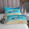 Homewish Cute Dolphin Bedspread King,Starfish Coral Marine Life Coverlet Set