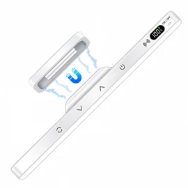 Magnetic LED Desk Lamp, 5 Color Temperature Eye-Caring Light, Stepless Dimming, Remote Control, Rechargeable & Plug-in Dual Use, Power Display, Dorm & Study Lamp