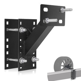 NIHAO Stainless Steel Spare Tire Carrie, Trailer Spare Tire Bracket Holder, Fits 4 & 5 & 6 Lugs Trailer Wheels on 4", 4.5", 4.75", 5" and 5.5" Bolt Patterns, Holds up to 150 LBS (Horizontal)