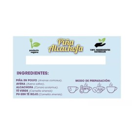 Therbal Te de piña con alcachofa avena te verde te rojo 30 tea bags Natural vegan
